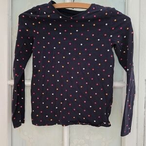 H&M Navy Star Print Long Sleeve Top Kids Size 8-10Y